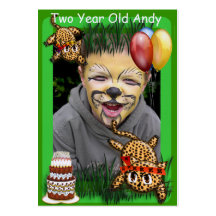 Ultra Cute Leopard Safari Birthday Invitations Wit Business Card Template