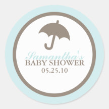 Umbrella Baby Shower Stickers
