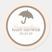 Umbrella Baby Shower Stickers