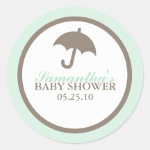 Umbrella Baby Shower Stickers