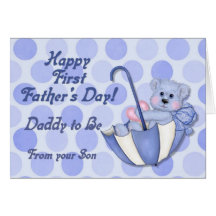 Umbrella Bear Blue - Father to Be Fathers Day Card