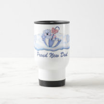 Umbrella Bear Boy on Polka Dots  for New Dad Coffee Mug