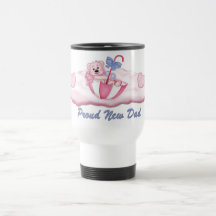 Umbrella Bear Girl on Polka Dots  for New Dad Mug