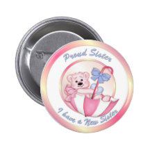 Umbrella Bear - Sister - Girl Buttons