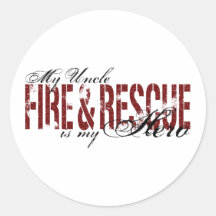 Uncle Hero - Fire & Rescue Round Sticker
