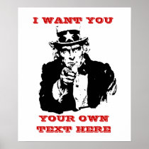Uncle Same Poster "I want you" Custom Poster posters