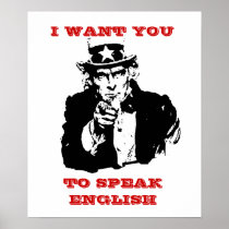 Uncle Same Poster "I want you to speak english" posters