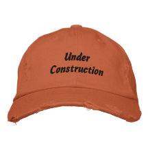 Under Construction Embroidered Fun Cap Embroidered Hat