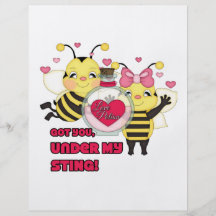 Under My Sting Funny Valentine Bees Flyer