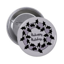 Unhappy Holiday Wreath Button