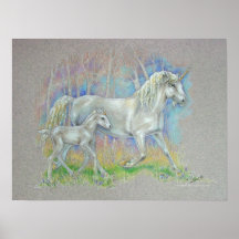 Unicorn & Baby - Fantasy Realm Creations Posters