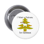Unicorn in Christmas tree on gold Pin