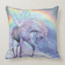 Unicorn Of The Rainbow Art Designer Pillow