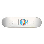 Unicorn on rainbow in apple custom skateboard