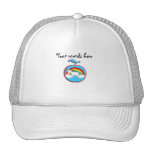 Unicorn on rainbow in apple trucker hat