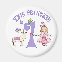 Unicorn Princess First Birthday Magnet