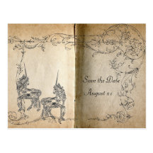 Unicorn Storybook Save the Date Postcards