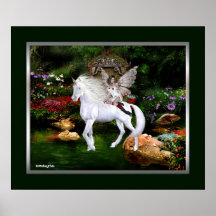 Unicorn White Beauty Print