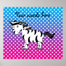 Unicorn zebra poster