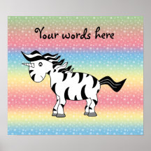 Unicorn zebra poster