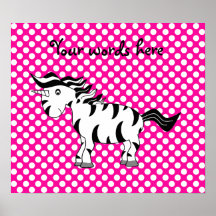 Unicorn zebra poster
