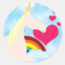 Unicorns and Rainbows Round Stickers