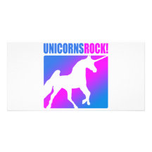 Unicorns Rock! Customized Photo Card