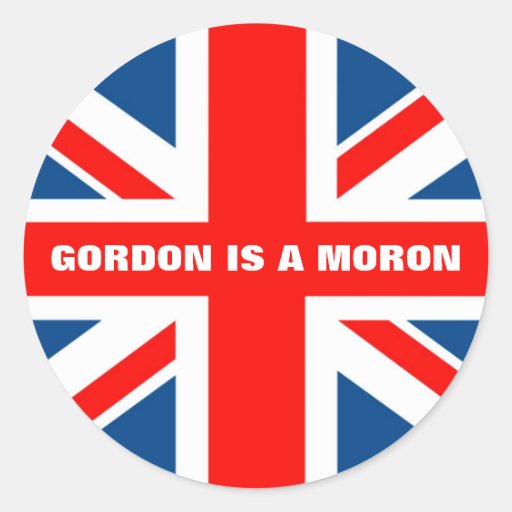 Union Jack anti Gordon Brown Round Stickers