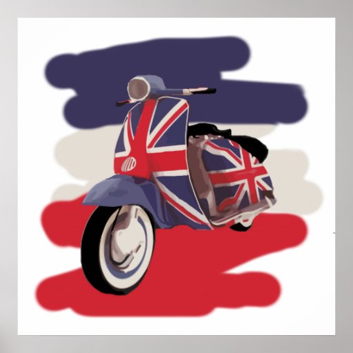 Union Jack Brit scooter Poster