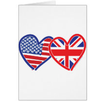 Union Jack Flat USA Flag Greeting Cards