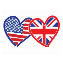 Union Jack Flat USA Flag Postcards