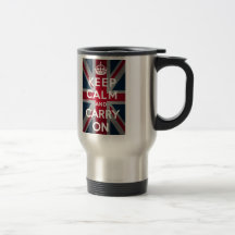 Union Jack Keep Calm And Carry On Coffee Mugs