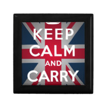 Union Jack Keep Calm And Carry On Jewelry Box