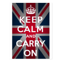 Union Jack Keep Calm And Carry On Post Cards