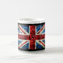 Union Jack UK English British sequin flag mug