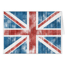 Union Jack worn Greeting Cards