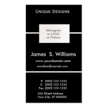 Unique Formal Black and White Business Card
