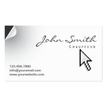Unique Page Curl Chauffeur Business Card