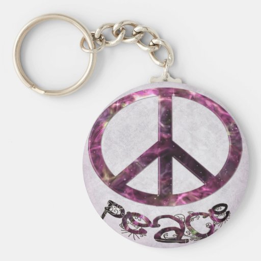 Unique Pretty Peace Sign Key Chain