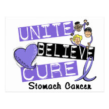 UNITE BELIEVE CURE Stomach Cancer Post Card