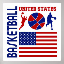 United States Basketball Print