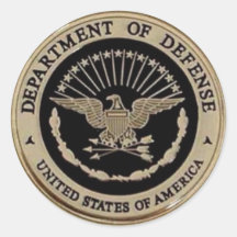 UNITED STATES DEPARTMENT OF DEFENSE ROUND STICKERS