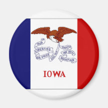 United States Iowa Flag Fridge Magnet