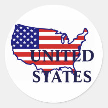 United States Map Flag Sticker