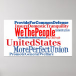 United States of America Constitution Words Poster