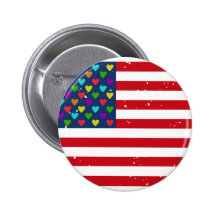 United States Of America Heart Pin