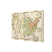 United States Population Density, 1890 Gallery Wrap Canvas