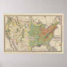 United States Population Density, 1890 Posters