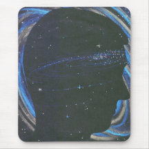 Universe person silhouette in space mousemat