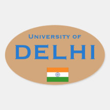 University of Delhi (India) European-style Oval St Sticker
